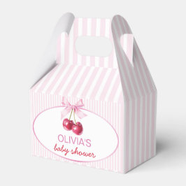 Caixinha De Lembrancinhas Cereja no Topo Rosa Coquette Baby Shower