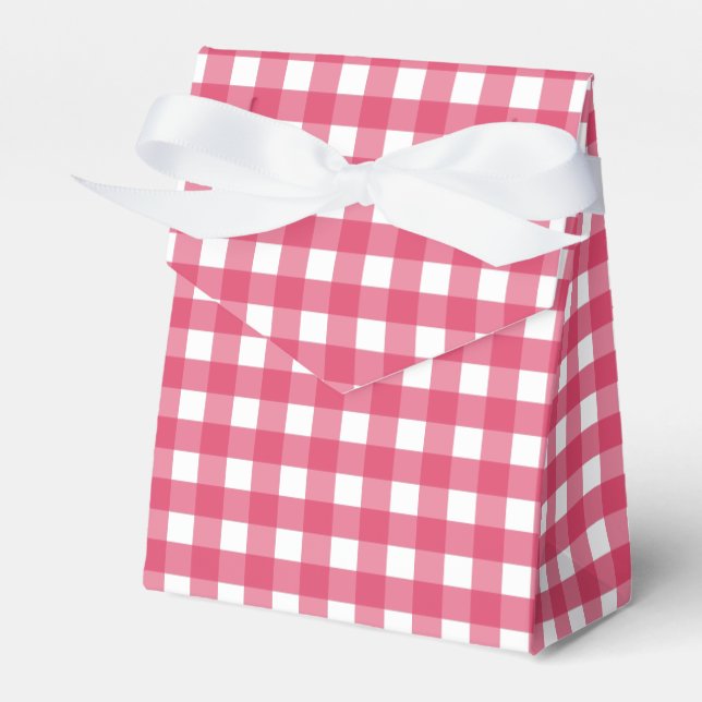 Caixinha De Lembrancinhas Cerise Gingham (Frente)