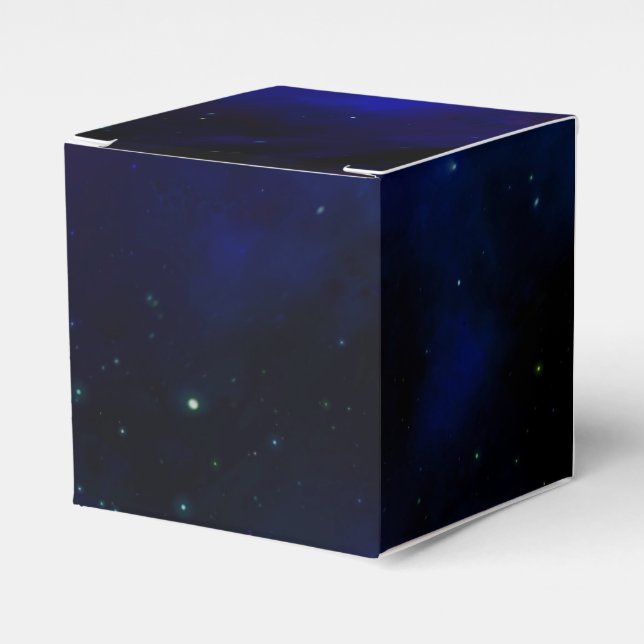 Caixinha De Lembrancinhas Céu Azul Meia-Noite com Estrelas (Frente)