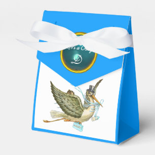 CAIXINHA DE LEMBRANCINHAS CHÁ AZUL GEM STORY BABY MONOGRAM