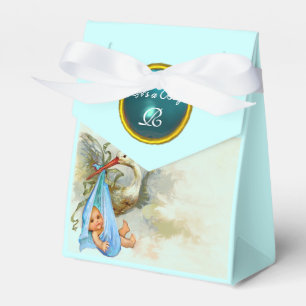CAIXINHA DE LEMBRANCINHAS CHÁ AZUL GEM STORY BABY MONOGRAM