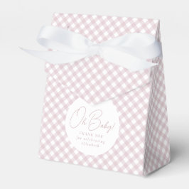 Caixinha De Lembrancinhas Chá clássico de bebê simples e bonito, de gingham 