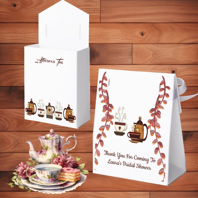 Caixinha De Lembrancinhas Chá da Tarde em Bule de Barro Chá de Noiva (Earthen Teapot Afternoon High Tea Bridal Shower Favor Boxes)