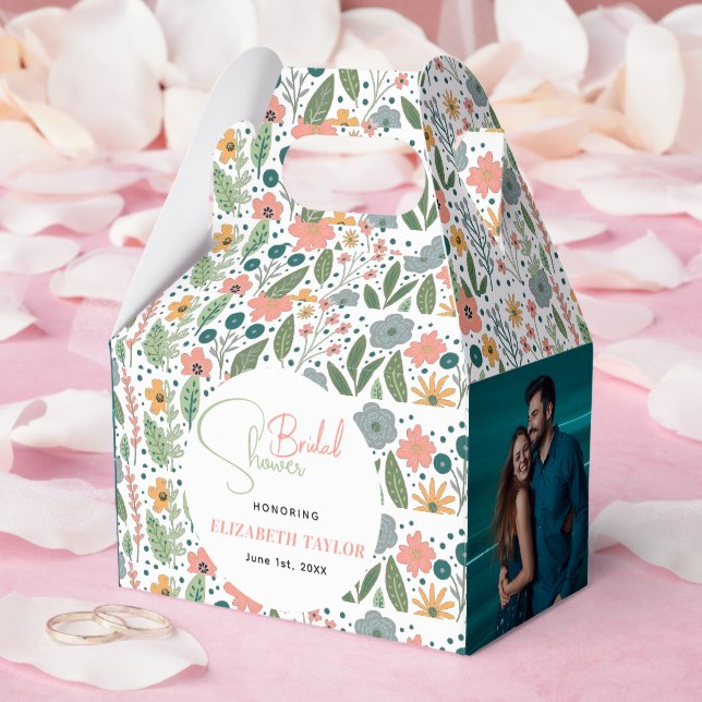 Caixinha De Lembrancinhas Chá de Bebê de Flor Retro Fofo  (Casamento)