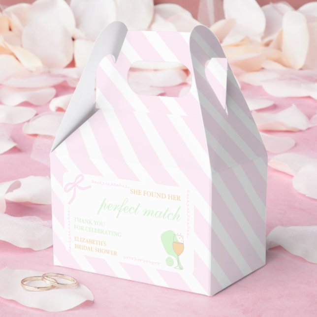 Caixinha De Lembrancinhas Chá de Bebê de Pickleball e Prosecco (Casamento)