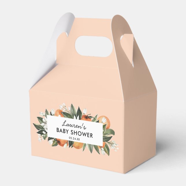 Caixinha De Lembrancinhas Chá de Bebê do Pequeno Lindo Citrino (Frente)