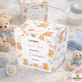 Caixinha De Lembrancinhas Chá de Bebê do Ursinho Teddy - Menino | Urso Azul