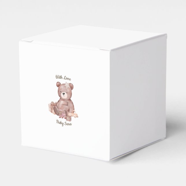Caixinha De Lembrancinhas Chá de Bebê do Urso Teddy Fofo (Frente)