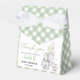 Caixinha De Lembrancinhas Chá de Bebê Elefante Verde Neutro em Gênero