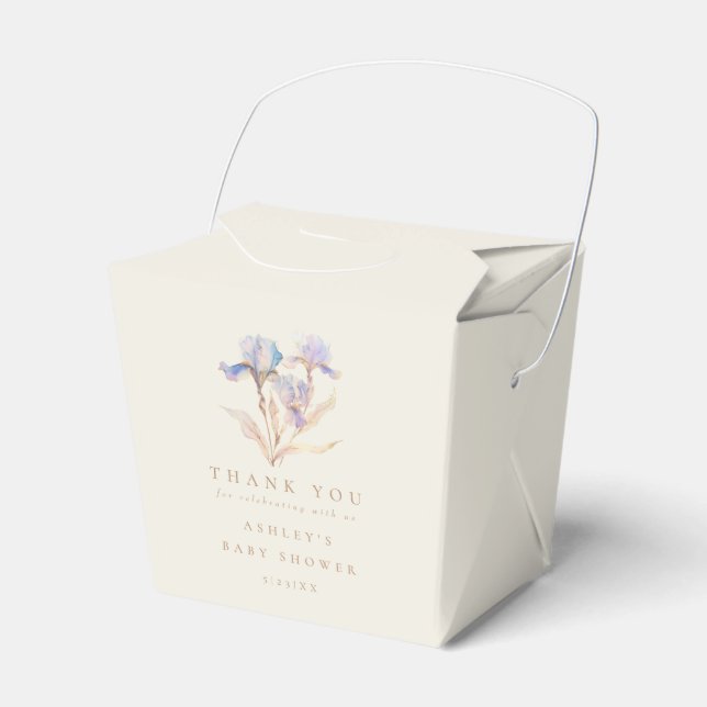 Caixinha De Lembrancinhas Chá de Bebê Íris em Aquarela (Frente)