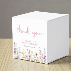 Caixinha De Lembrancinhas Chá de Bebê Menina com Aquarela Boho de Flores Sil