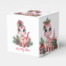 Chá de Bebê Menina Dinossauro Natal Rosa