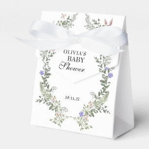 Caixinha De Lembrancinhas Chá de Bebê Neutro em Verde Boho com Flores Silves