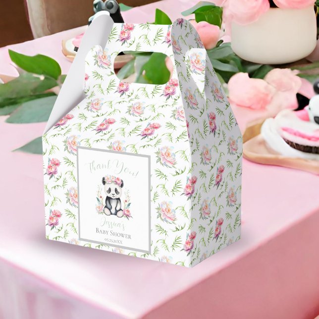 Caixinha De Lembrancinhas Chá de Bebê Panda Bebê Peônias Selva (Cherish moments with Baby Panda & Boho Peony Jungle Shower Favors!)