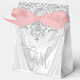 Caixinha De Lembrancinhas Chá de Bebê Rosa Elegante