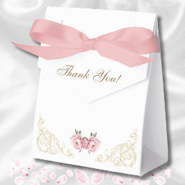 Caixinha De Lembrancinhas Chá de Bebê Rosa Vintage Floral Peônia