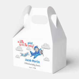 Caixinha De Lembrancinhas Chá de fraldas Adorável de Avião com Urso Pequeno
