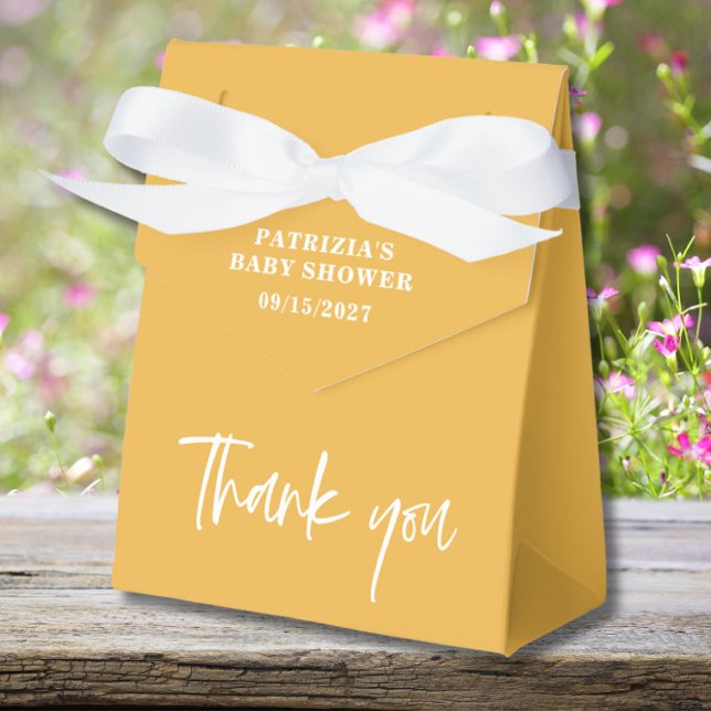 Caixinha De Lembrancinhas Chá de fraldas Amarelo de outono (Criador carregado)