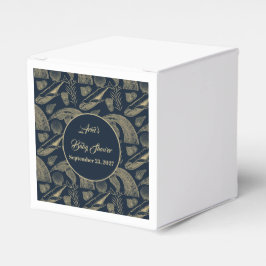 Caixinha De Lembrancinhas Chá de fraldas Azul de Baleia Náutica Vintage