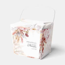 Caixinha De Lembrancinhas Chá de fraldas Boho Pampas Flores Secas