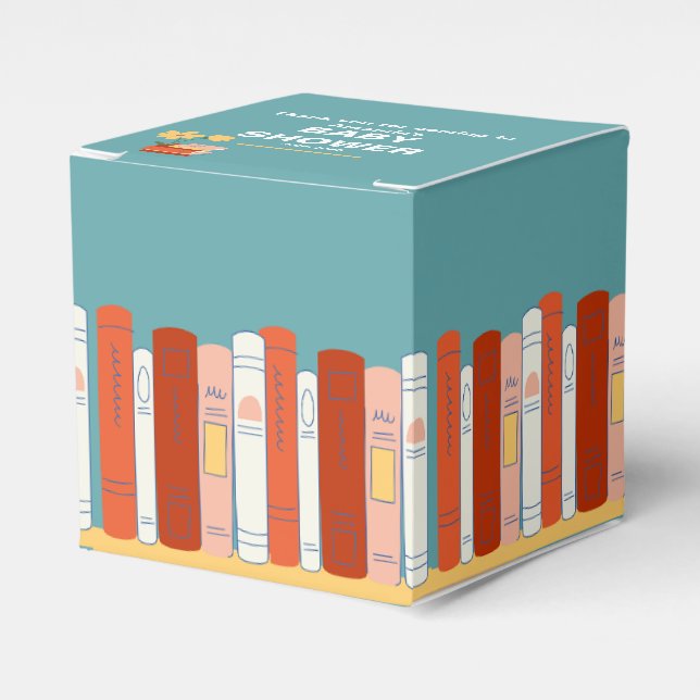 Caixinha De Lembrancinhas Chá de fraldas, Brunch e Livros, Neutro em Gênero (Frente)