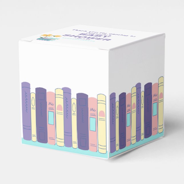 Caixinha De Lembrancinhas Chá de fraldas, Brunch e Livros, Neutro em Gênero (Frente)