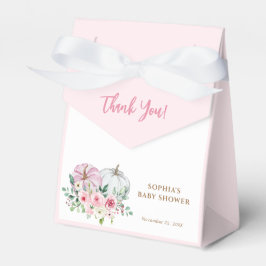 Caixinha De Lembrancinhas Chá de fraldas De Abóbora Rosa, Obrigado