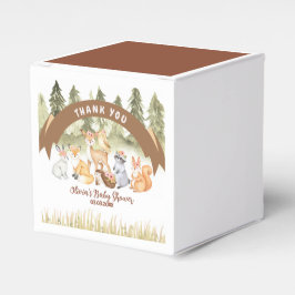 Caixinha De Lembrancinhas Chá de fraldas De Animais Da Floresta Castanha E V