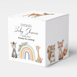 Caixinha De Lembrancinhas Chá de fraldas de Animais da Selva do Boho Woodlan