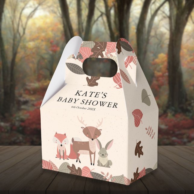 Caixinha De Lembrancinhas Chá de fraldas de animais florestais bem-vindo (Woodland Animals Baby Shower Welcome Favor Boxes)