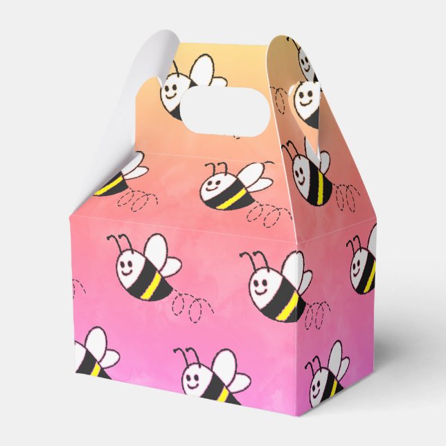 Caixinha De Lembrancinhas Chá de fraldas de Aquarela com Pequeno Padrão de A (Frente)