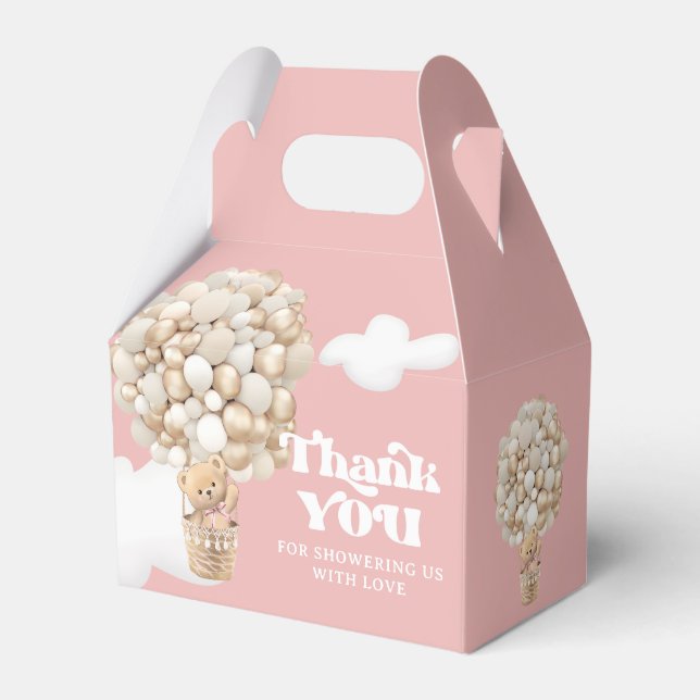 Caixinha De Lembrancinhas Chá de fraldas de Balão de Urso de Espera Rápido (Frente)