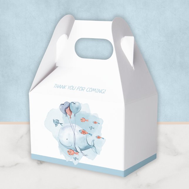 Caixinha De Lembrancinhas Chá de fraldas de baleia Obrigado (Whale Baby Shower Thank You Favor Boxes
)