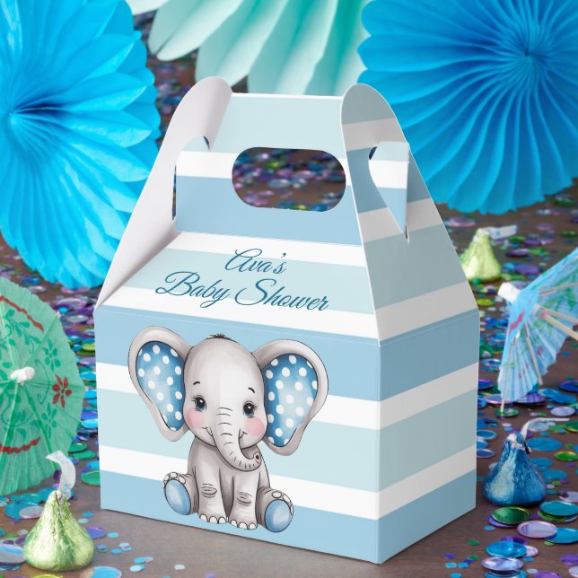 Caixinha De Lembrancinhas Chá de fraldas de Bolinhas Elefante Bonito (Festa)