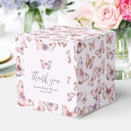 Caixinha De Lembrancinhas Chá de fraldas de borboleta rosa e roxa