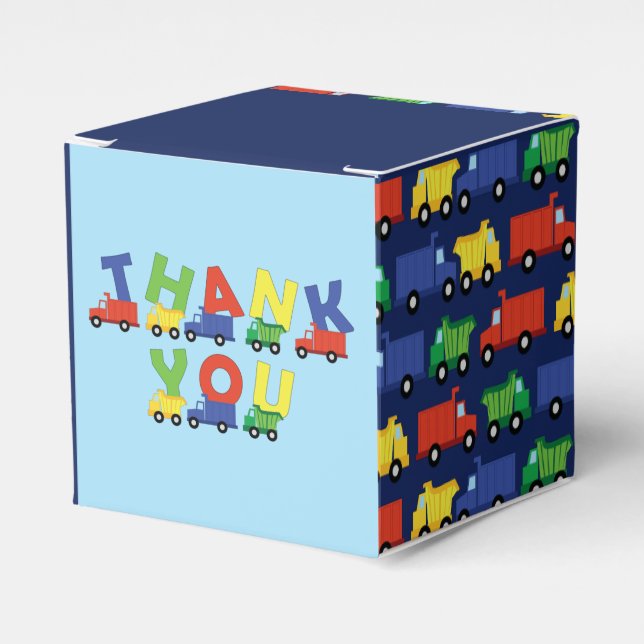 Caixinha De Lembrancinhas Chá de fraldas de Caminhão de Construção (Frente)