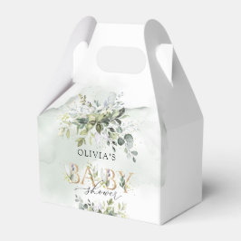 Caixinha De Lembrancinhas Chá de fraldas de cartas de ouro com folha verde m