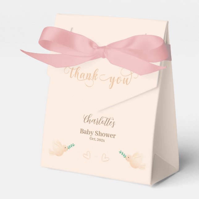 Caixinha De Lembrancinhas Chá de fraldas de doca branca (Frente)