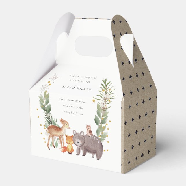 Caixinha De Lembrancinhas Chá de fraldas De Ferro De Folha De Borracha (Frente)