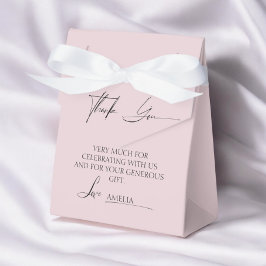 Caixinha De Lembrancinhas Chá de fraldas de Fita Rosa Suave Obrigado