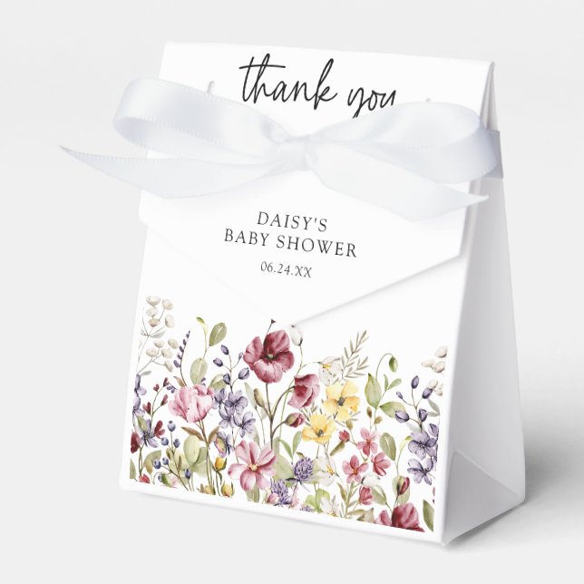 Caixinha De Lembrancinhas Chá de fraldas de flor doce (Frente)