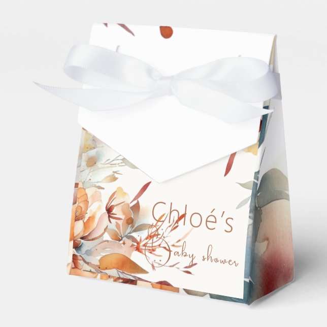 Caixinha De Lembrancinhas Chá de fraldas de flores silvestres elegantes (Frente)