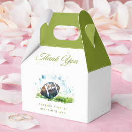 Caixinha De Lembrancinhas Chá de fraldas de Futebol Elegante Watercolor