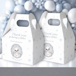 Caixinha De Lembrancinhas Chá de fraldas de Inverno Branco do Urso Polar Bon