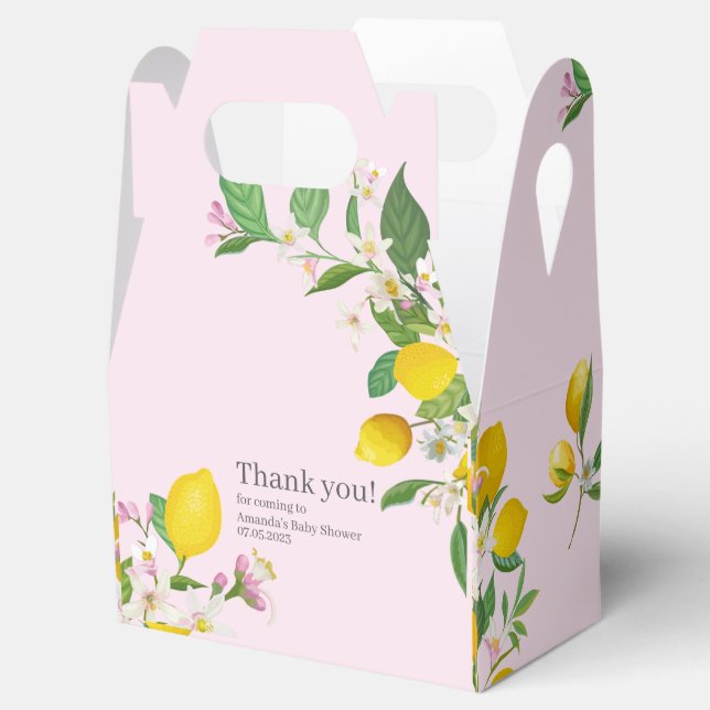 Caixinha De Lembrancinhas Chá de fraldas de limão, Bebê do Ciao, Tema Italia (Aberto)