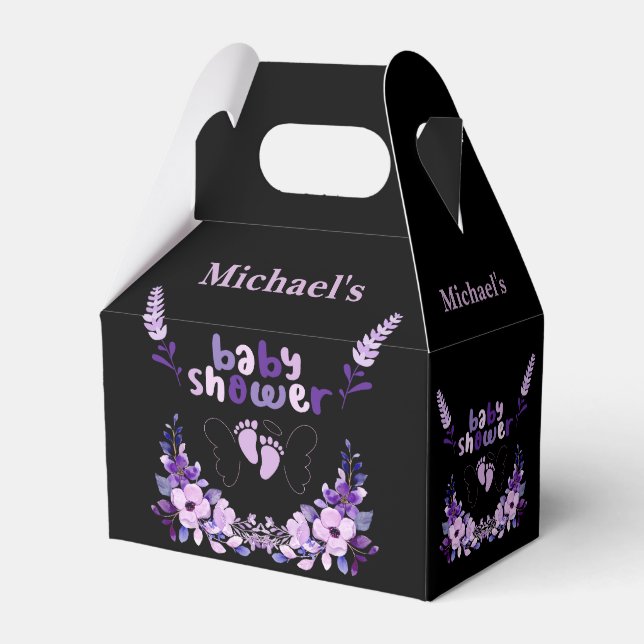 Caixinha De Lembrancinhas Chá de fraldas de Monograma Cute Personalizado (Frente)