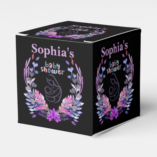 Caixinha De Lembrancinhas Chá de fraldas de Monograma Cute Personalizado (Frente)