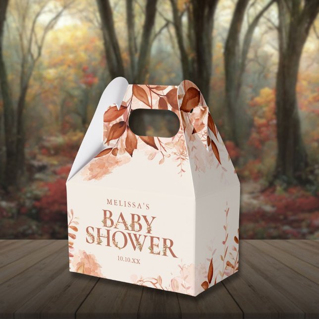 Caixinha De Lembrancinhas Chá de fraldas de outono Russo Floral (Rustic Floral Autumn Fall Baby Shower Favor Boxes)