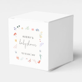 Caixinha De Lembrancinhas Chá de fraldas de quadro de Boho Wildflower mínimo