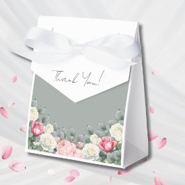 Caixinha De Lembrancinhas Chá de fraldas de Rosas de Jardim de Vintage Verde